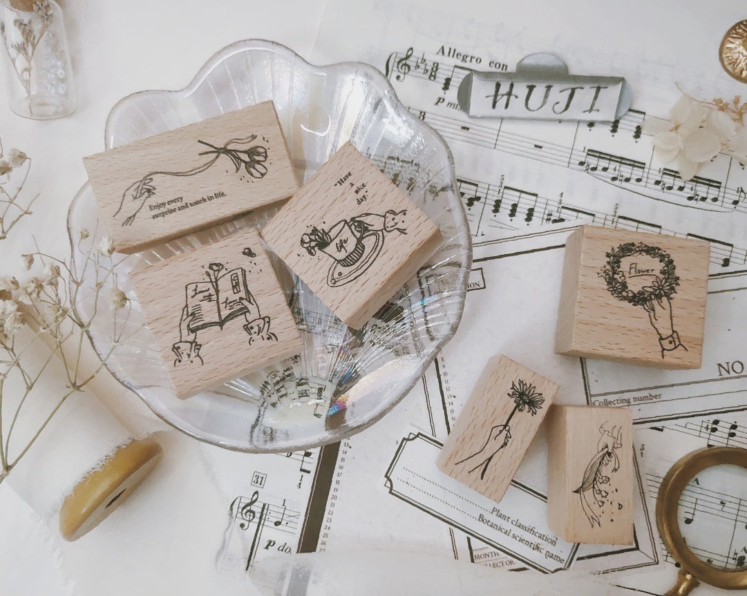 Flower Language Wooden Stamps