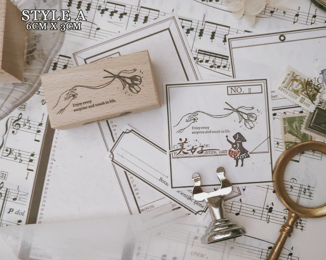 Flower Language Wooden Stamps