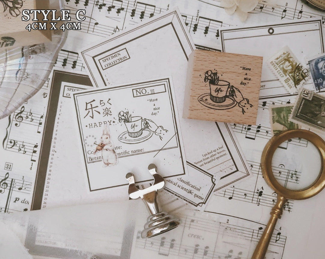 Flower Language Wooden Stamps