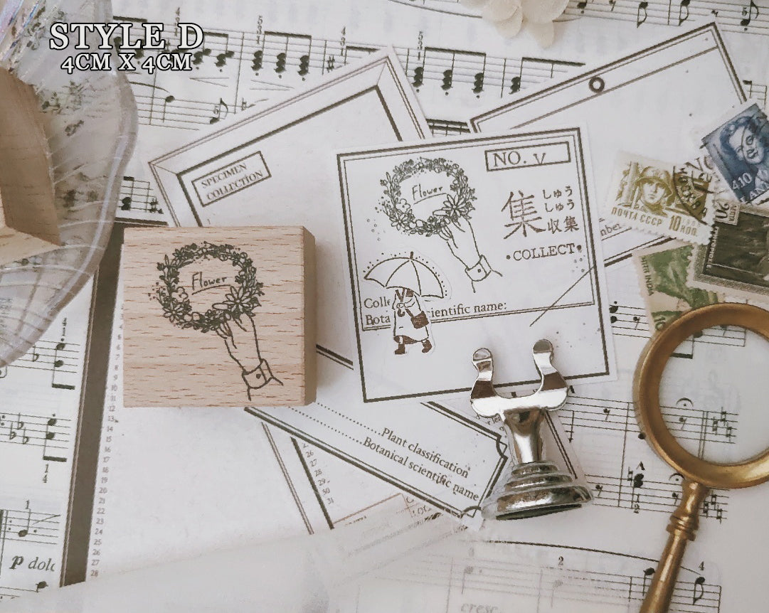 Flower Language Wooden Stamps