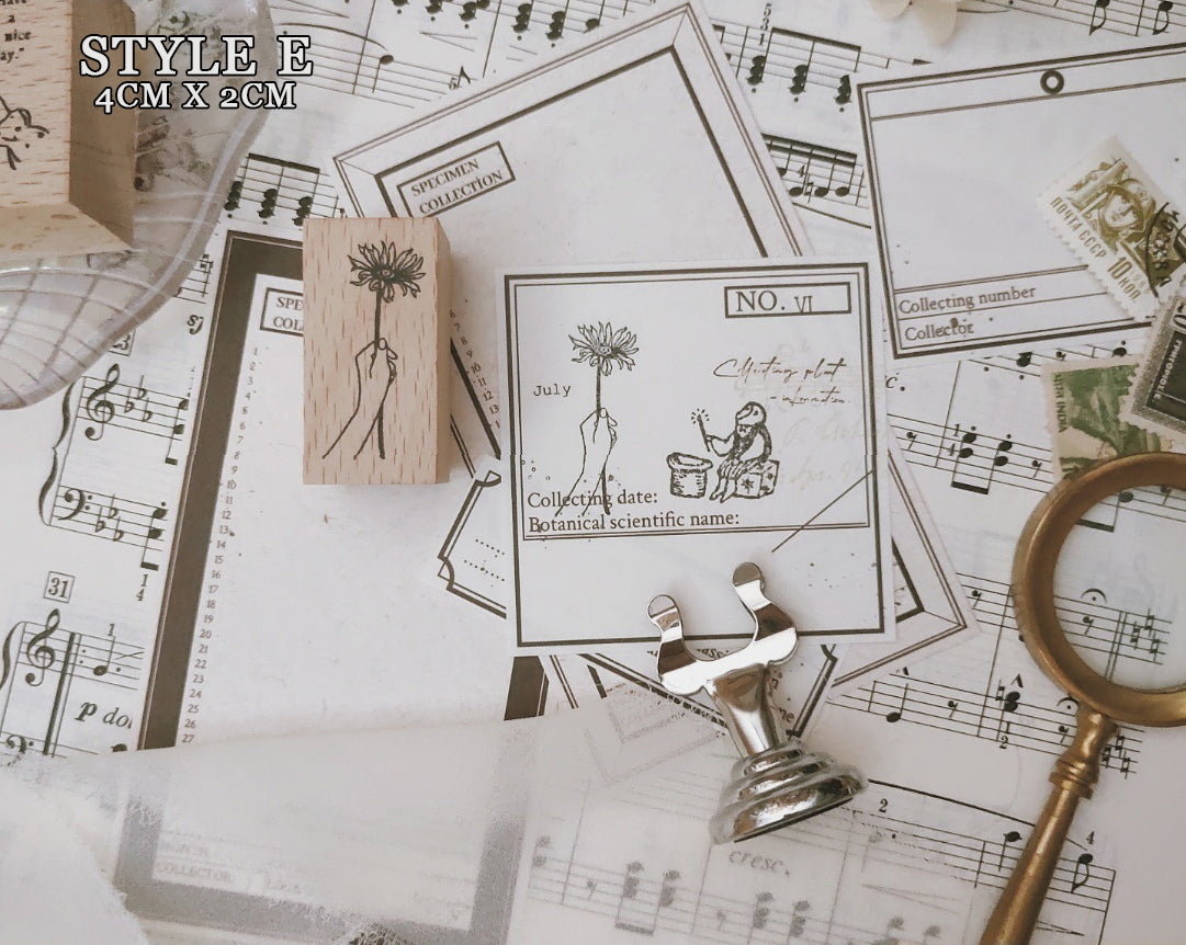 Flower Language Wooden Stamps