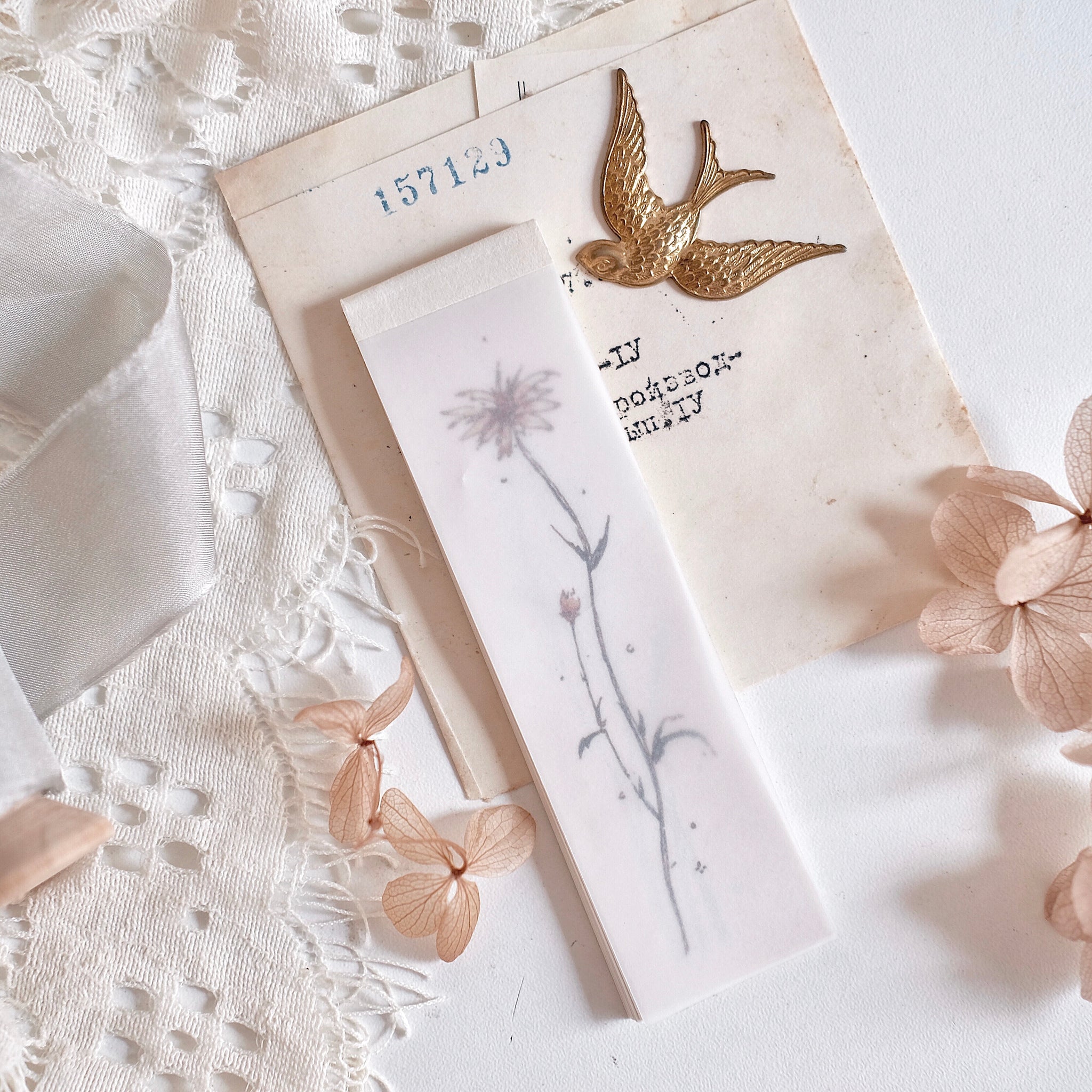 Freckles Tea Mini Memo: Floral Illustration