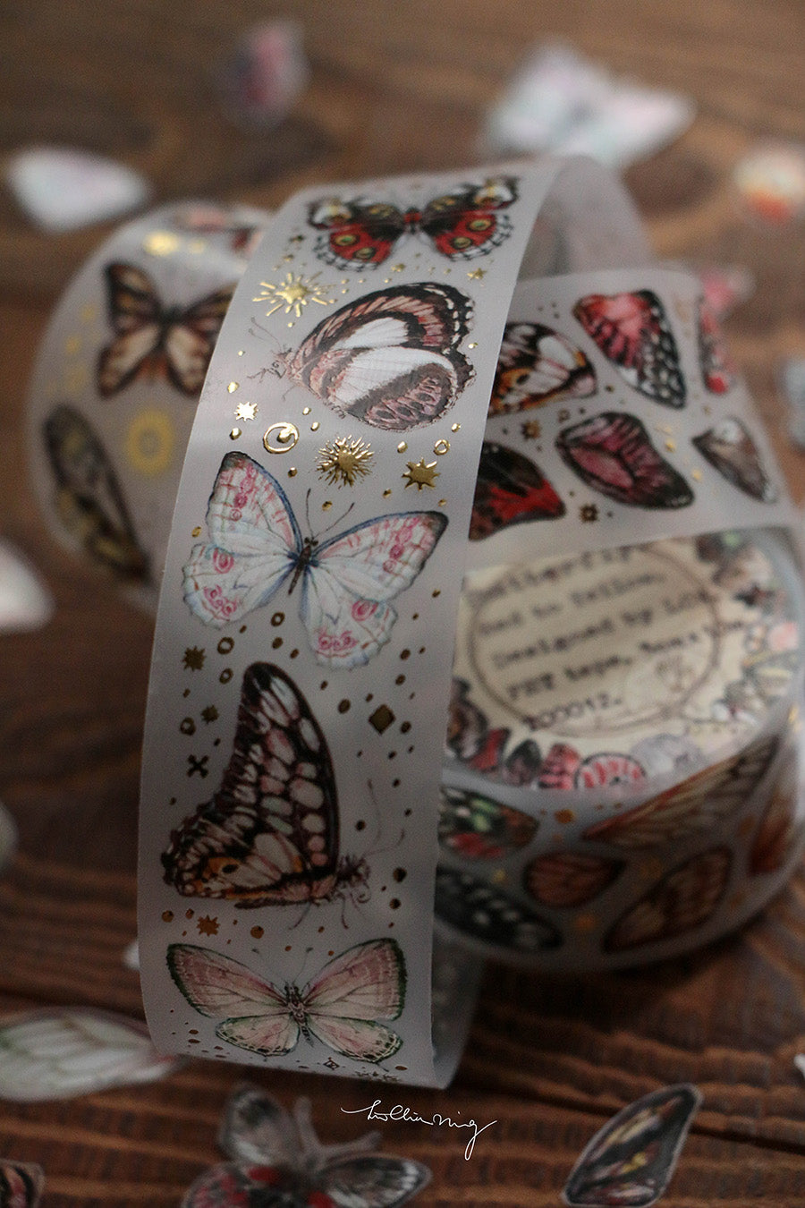 LCN Design Studio: Butterfly Clear Tape (Red to Yellow)