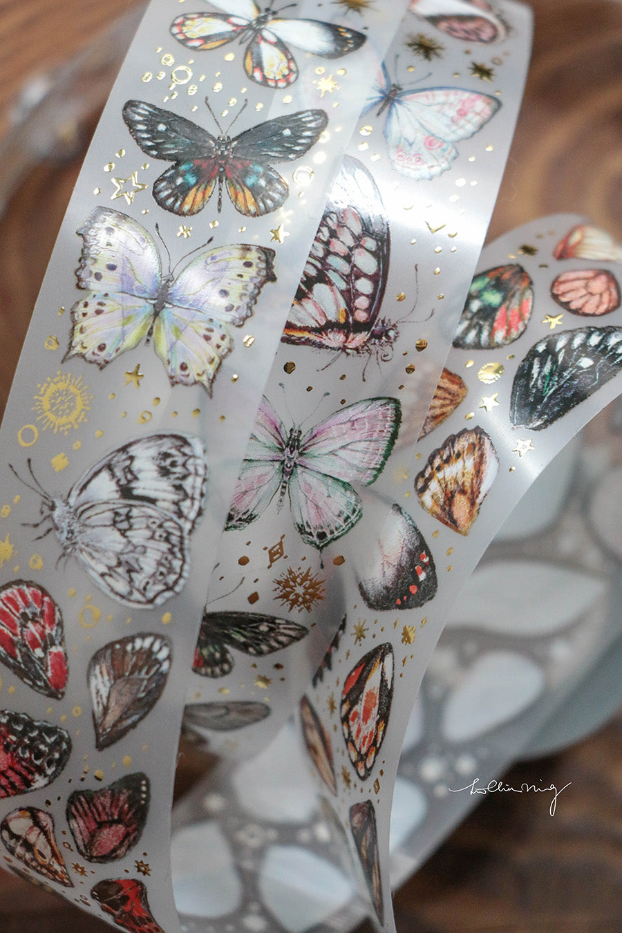 LCN Design Studio: Butterfly Clear Tape (Red to Yellow)