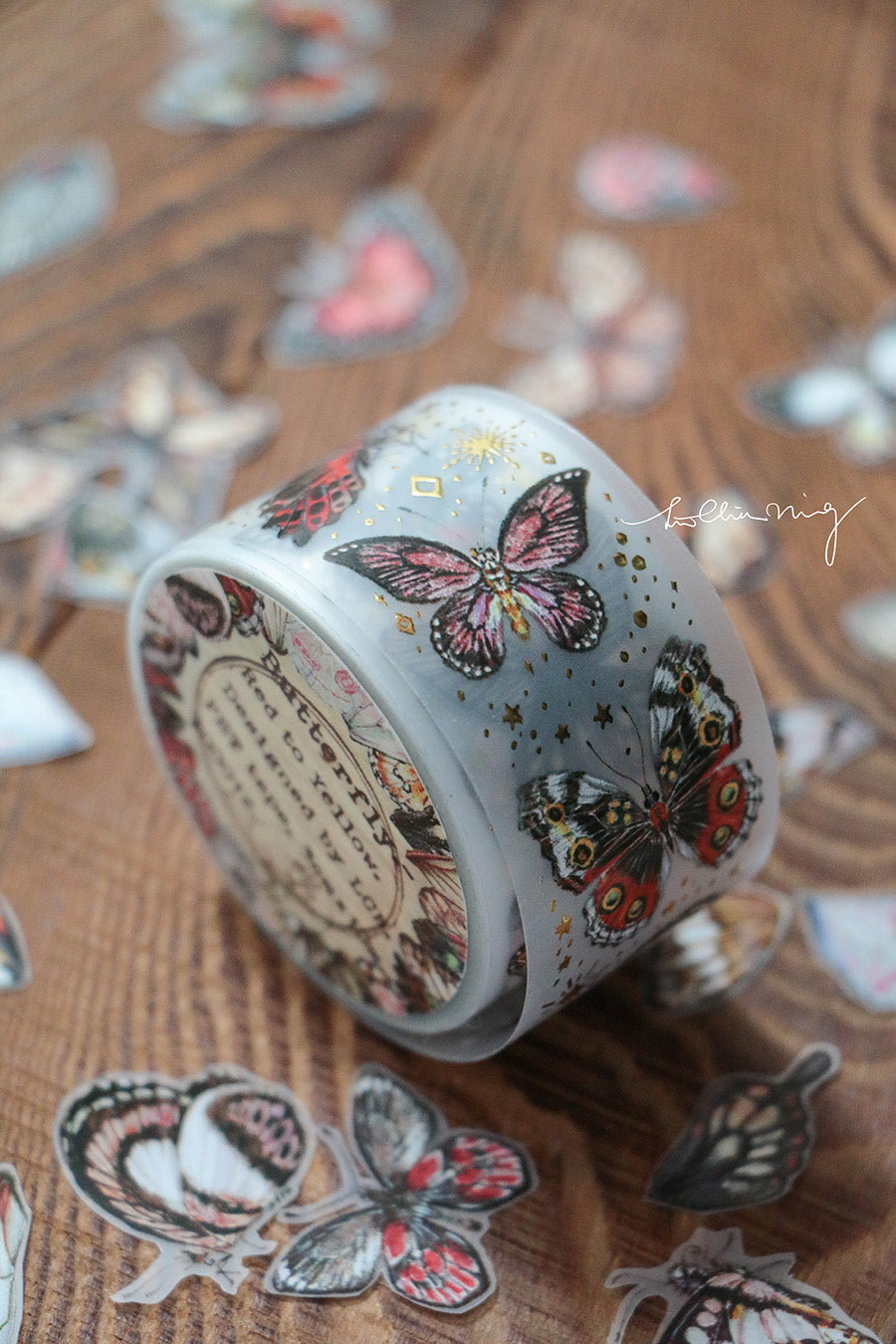 LCN Design Studio: Butterfly Clear Tape (Red to Yellow)