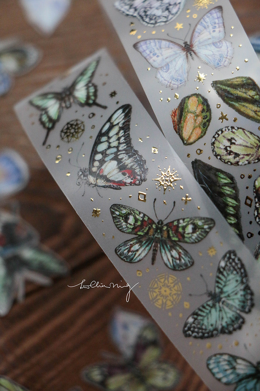 LCN Design Studio: Butterfly Clear Tape (Green to Purple)