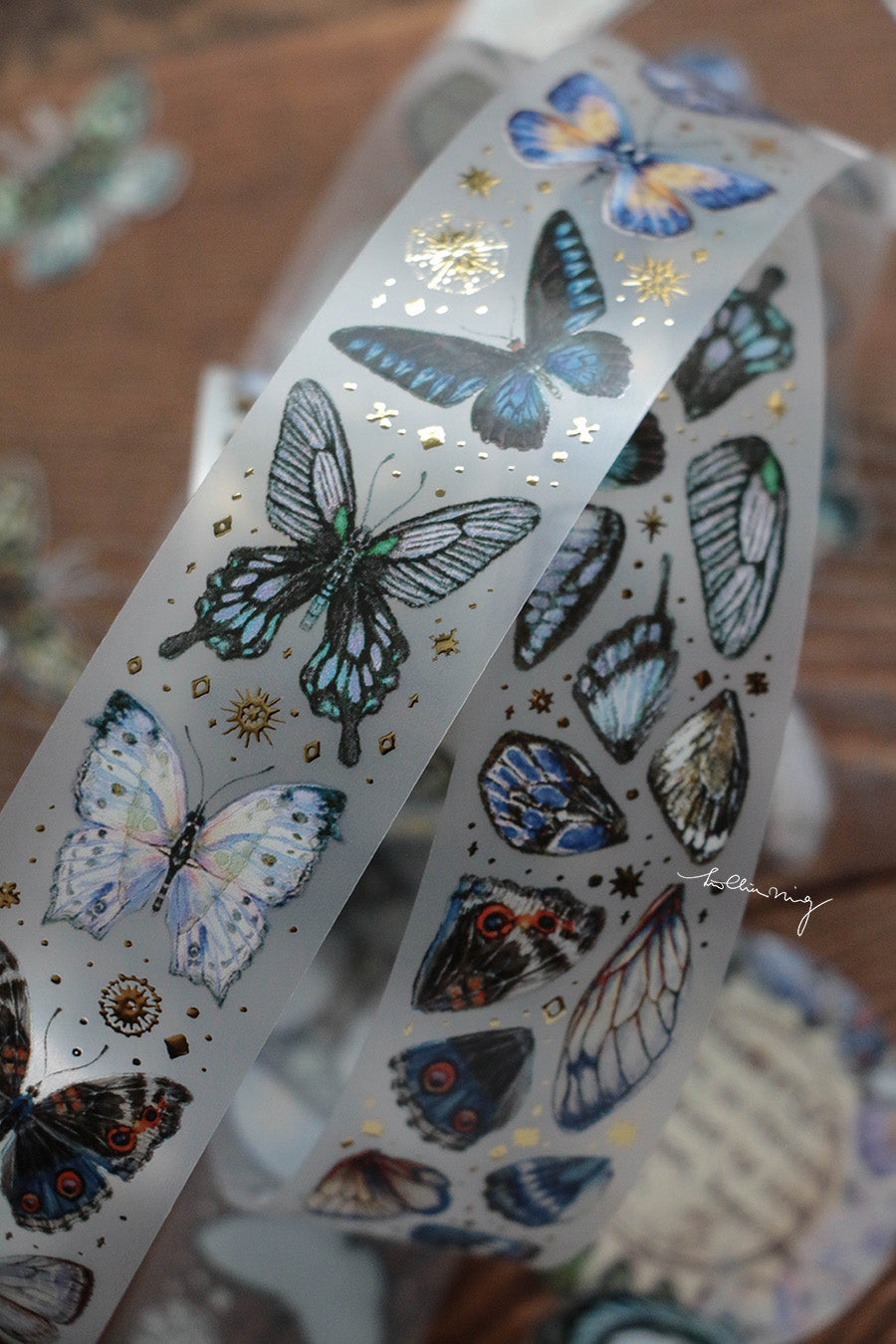 LCN Design Studio: Butterfly Clear Tape (Green to Purple)