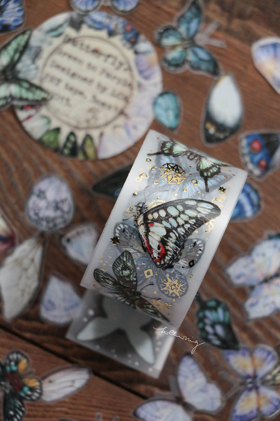 LCN Design Studio: Butterfly Clear Tape (Green to Purple)