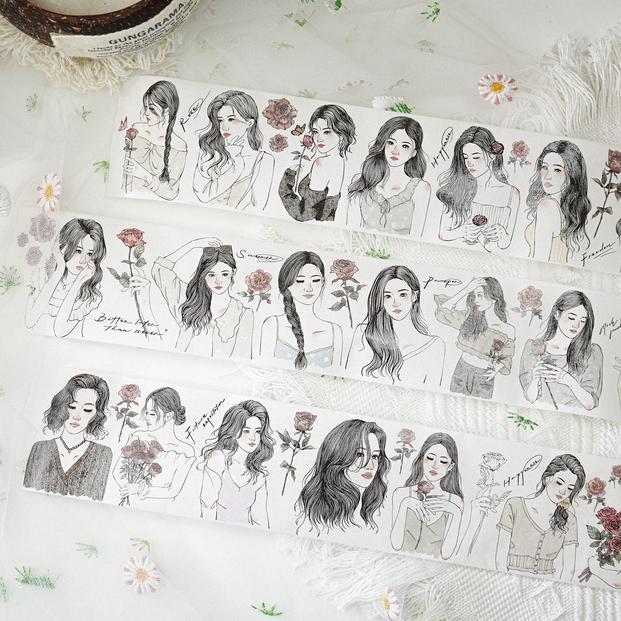 Jennyuanzi Masking Tape: Rose Girls