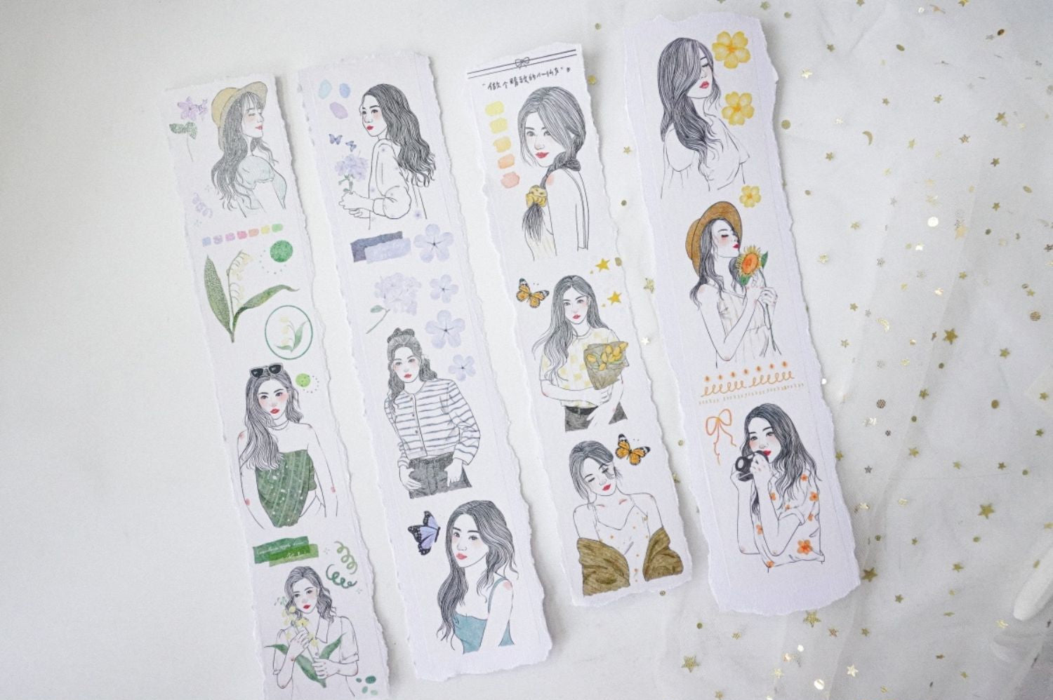 Jennyuanzi Masking Tape: Spring Letter Girls