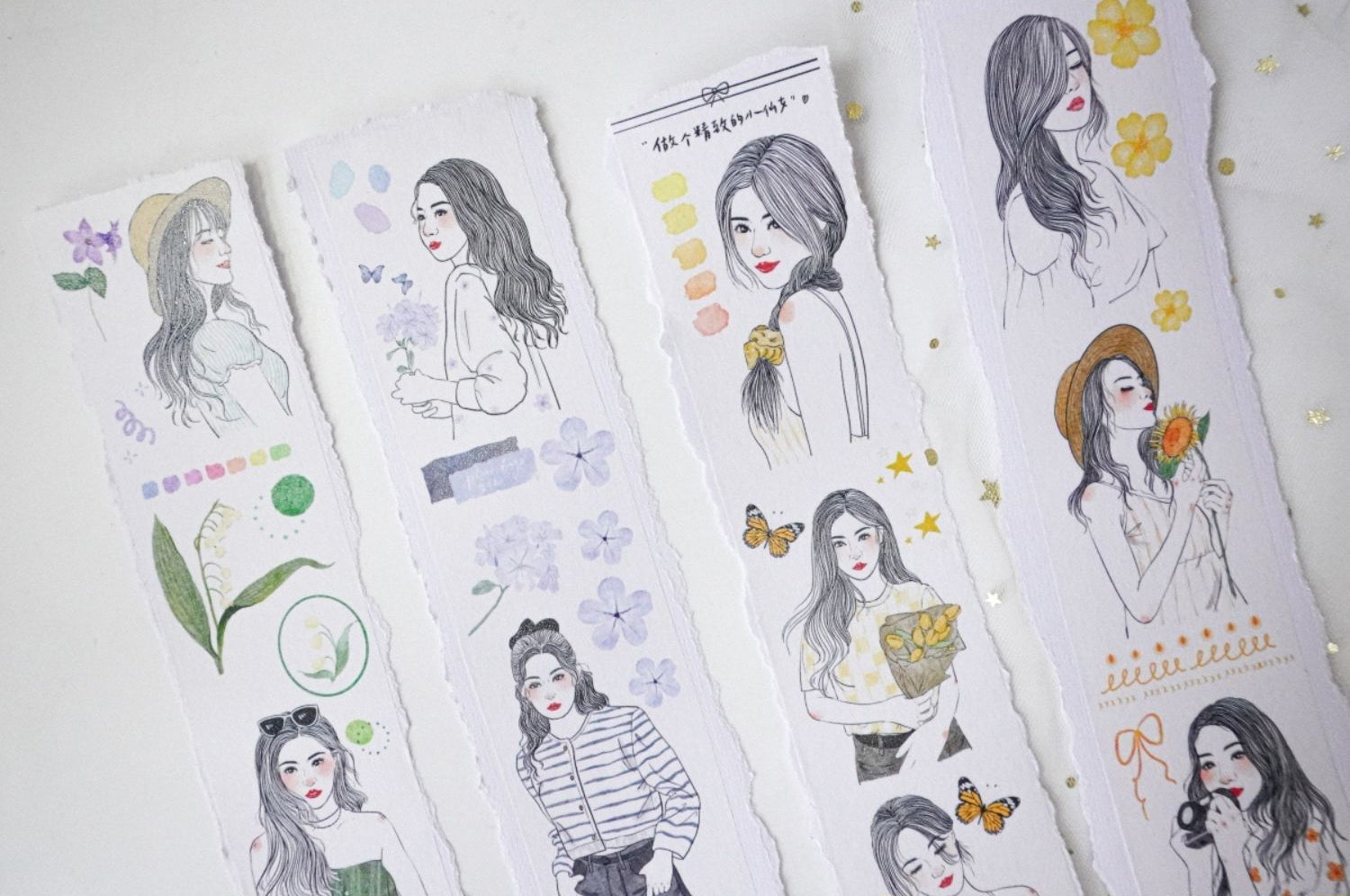 Jennyuanzi Masking Tape: Spring Letter Girls