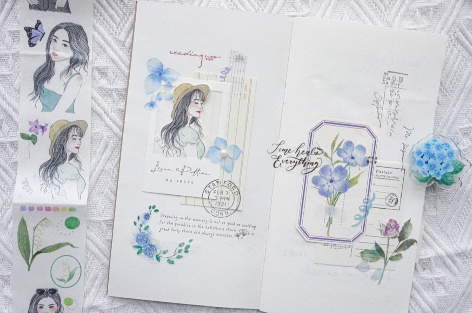 Jennyuanzi Masking Tape: Spring Letter Girls