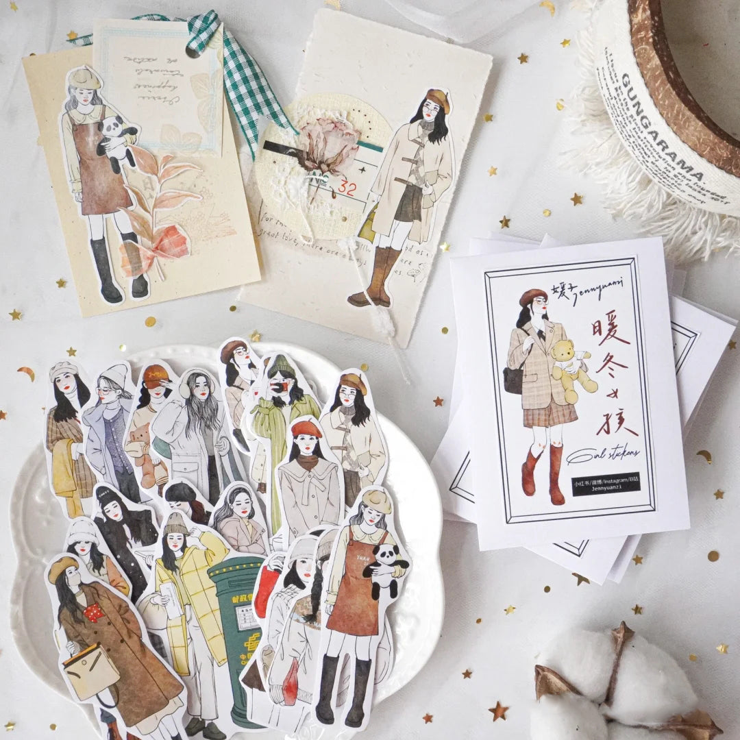 Jennyuanzi Stickers Pack: Winter Girls
