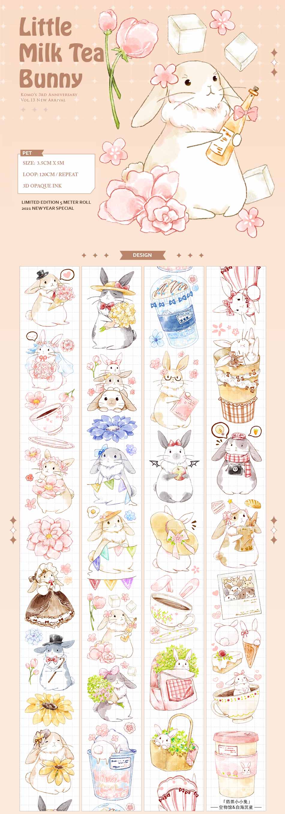 Komos Museum Tape: Little Milk Tea Bunny