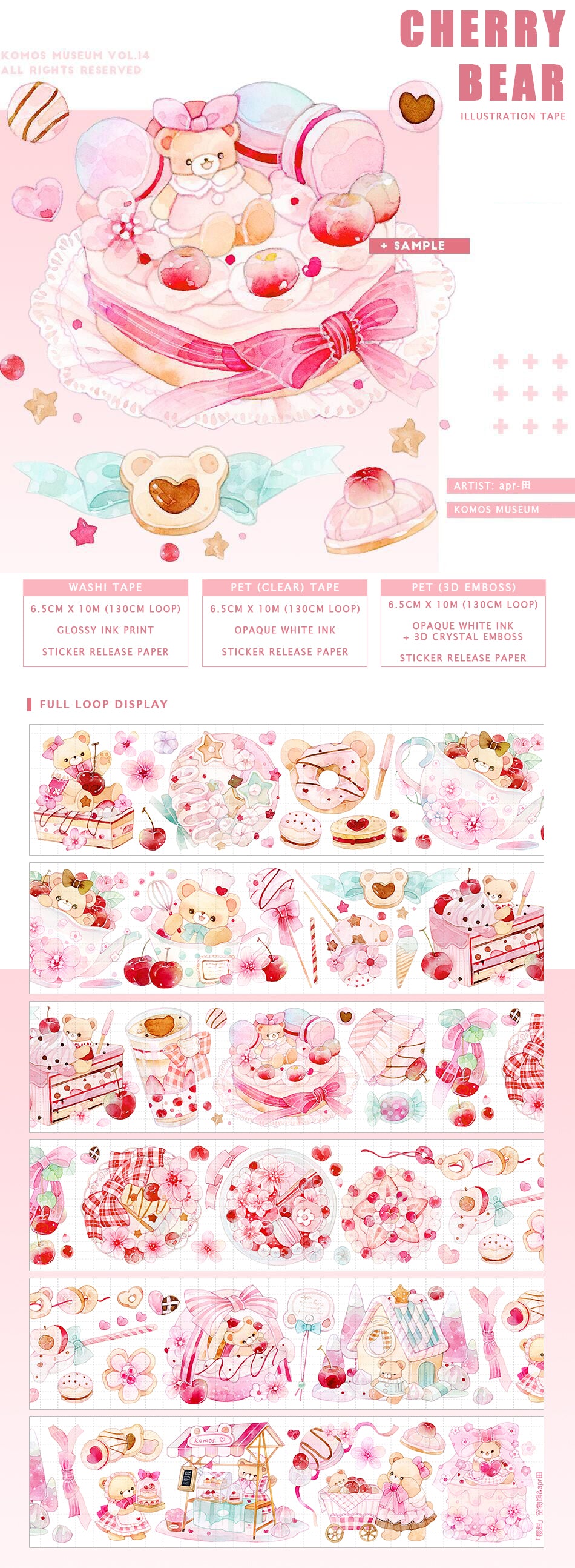 Komos Museum Tape: Cherry Bear