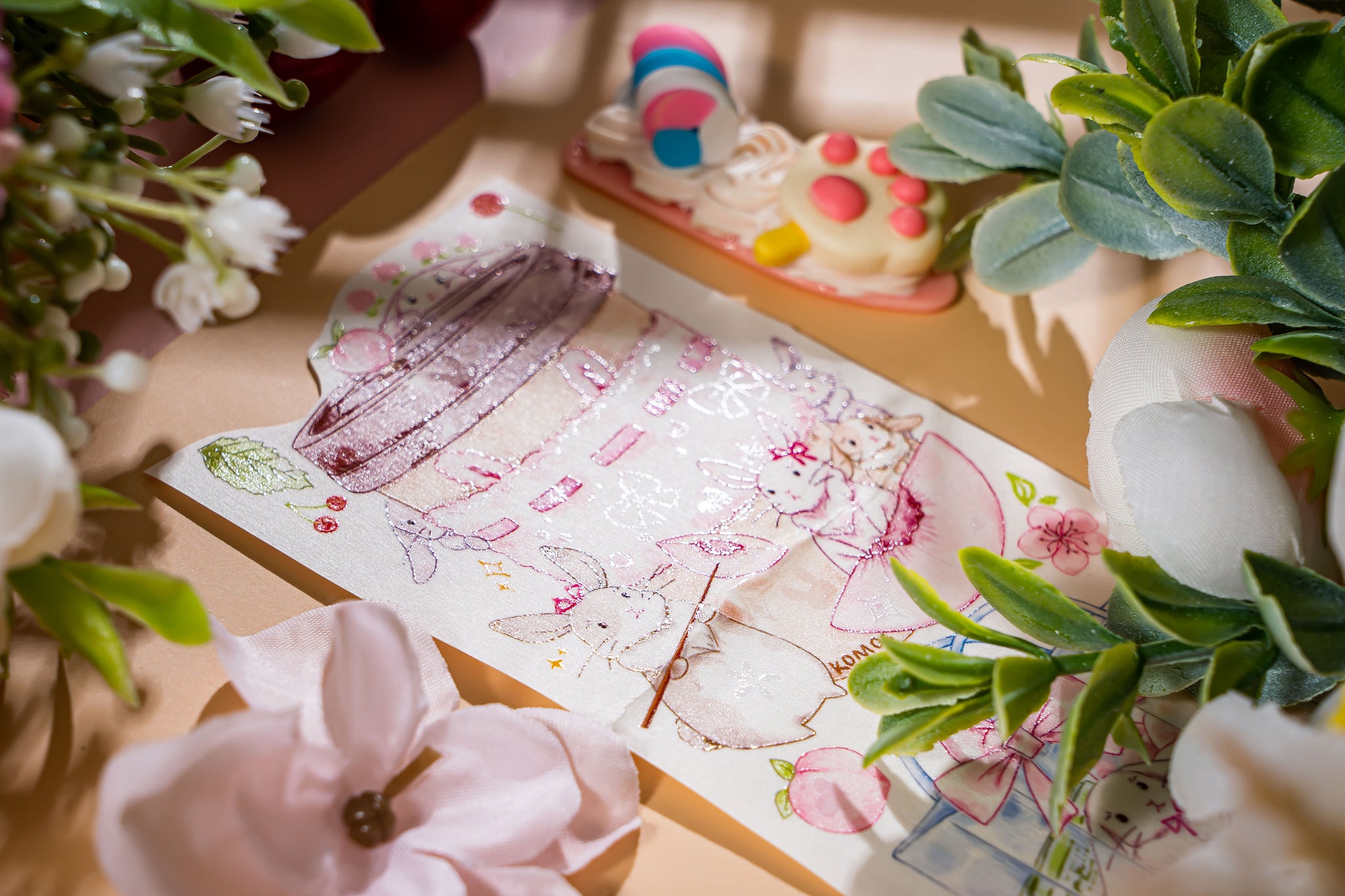 Komos Museum Tape: Peach Tea Bunny