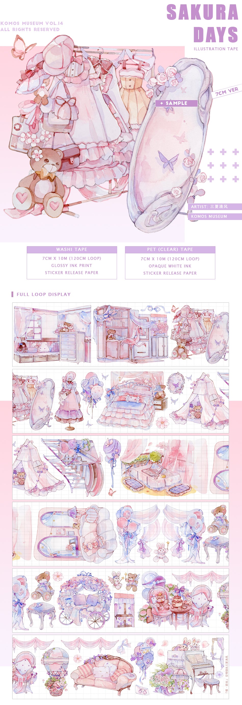 Komos Museum Masking Tape: Sakura Days