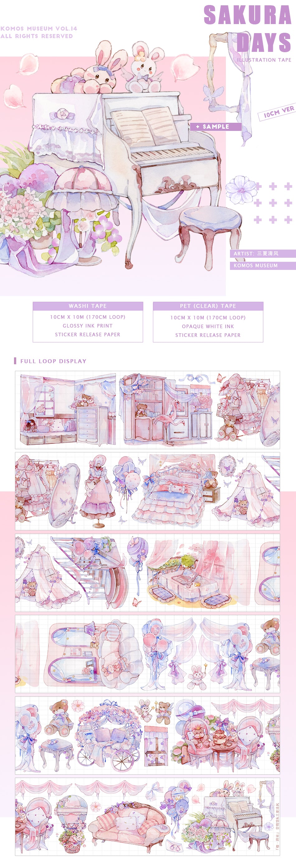 Komos Museum Masking Tape: Sakura Days