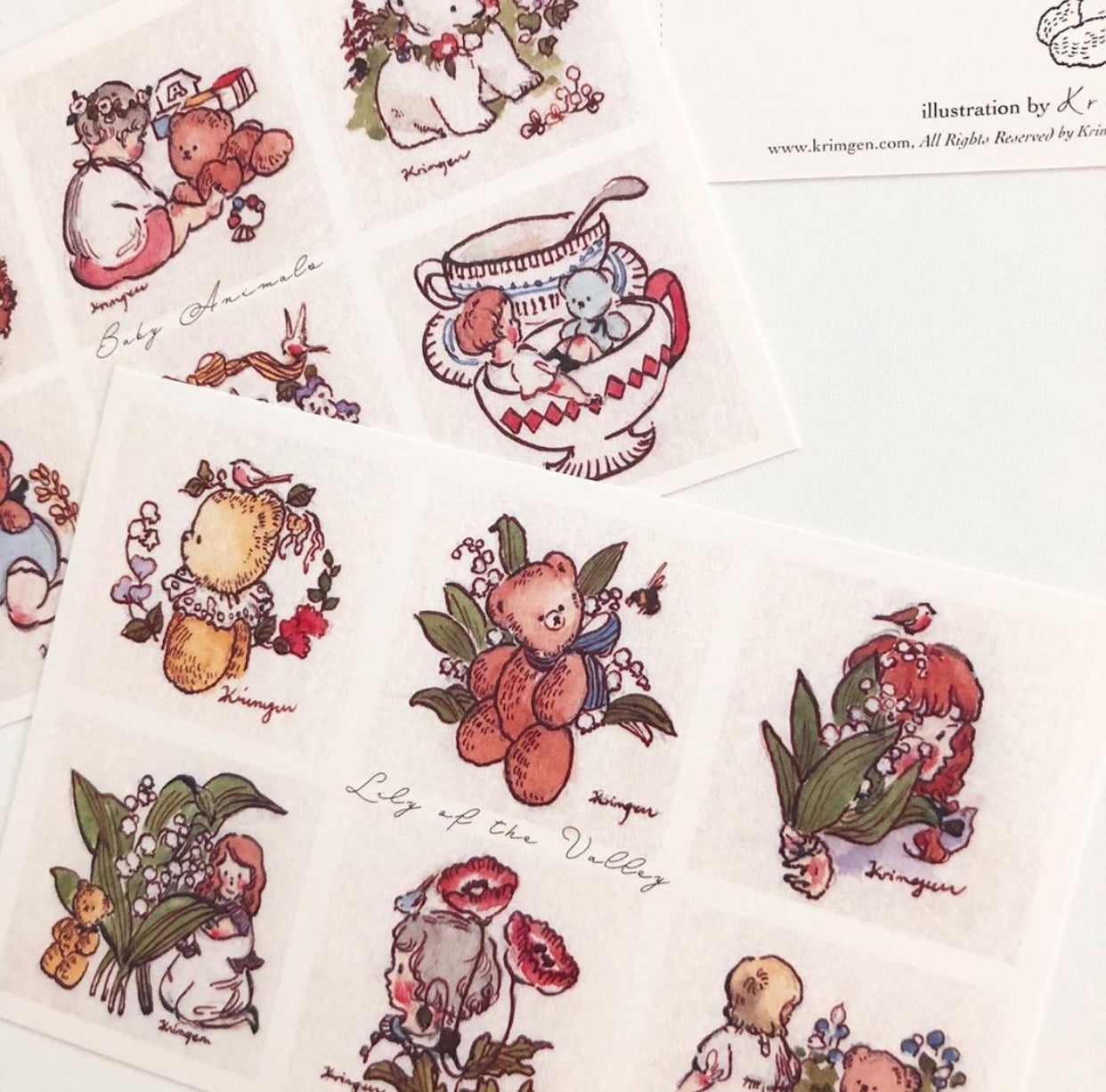 Krimgen Postcards: Baby Animals and Lily of the Valley