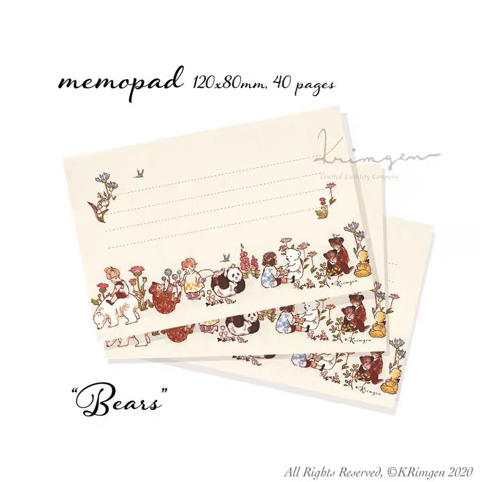 Krimgen Memo Pad: Bears