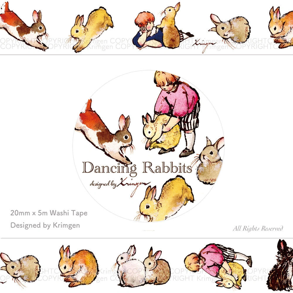 Krimgen Washi Tape: Dancing Rabbits