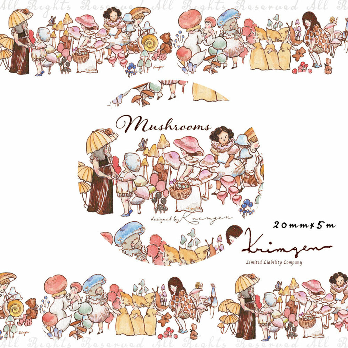 Krimgen Washi Tape: Mushrooms
