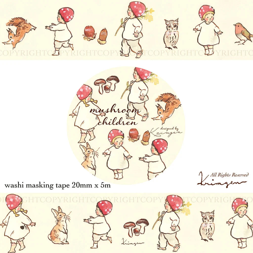 Krimgen Washi Tape: Mushroom Children
