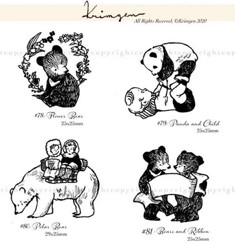 Krimgen Rubber Stamp: Little Bears