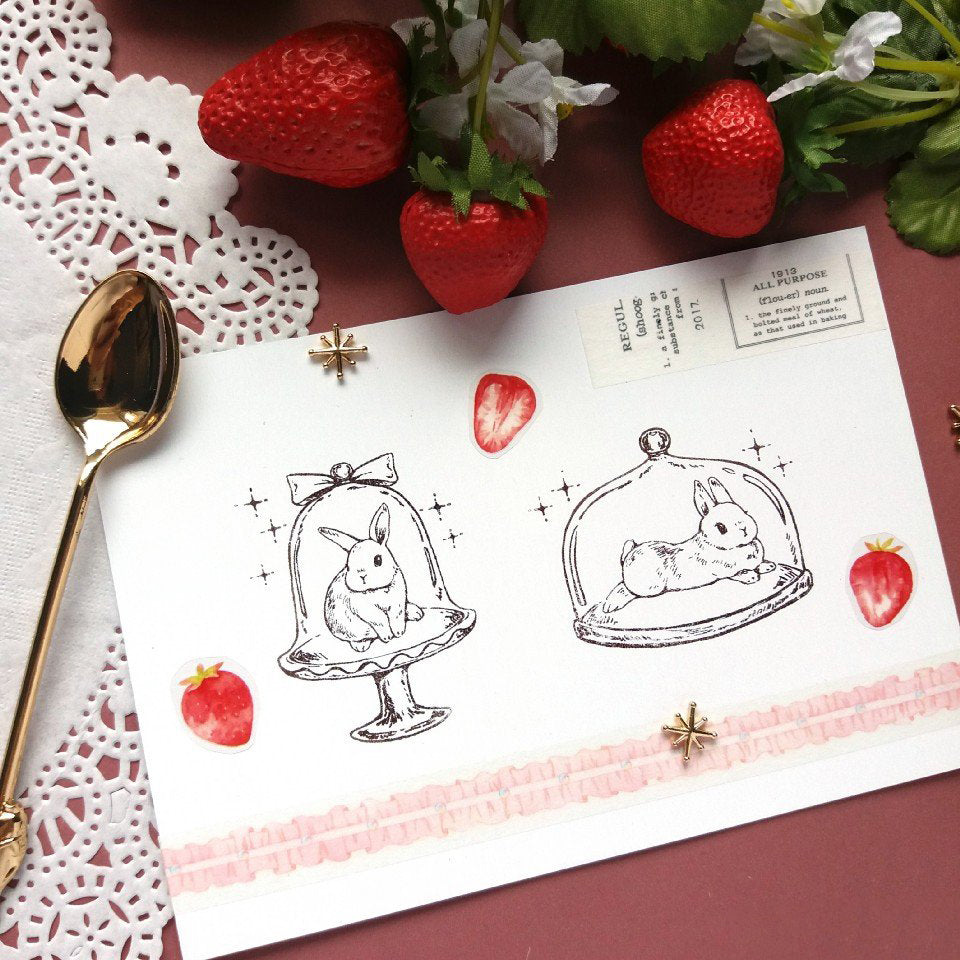 Kumayankee Stamp: Bunny Glass Dome