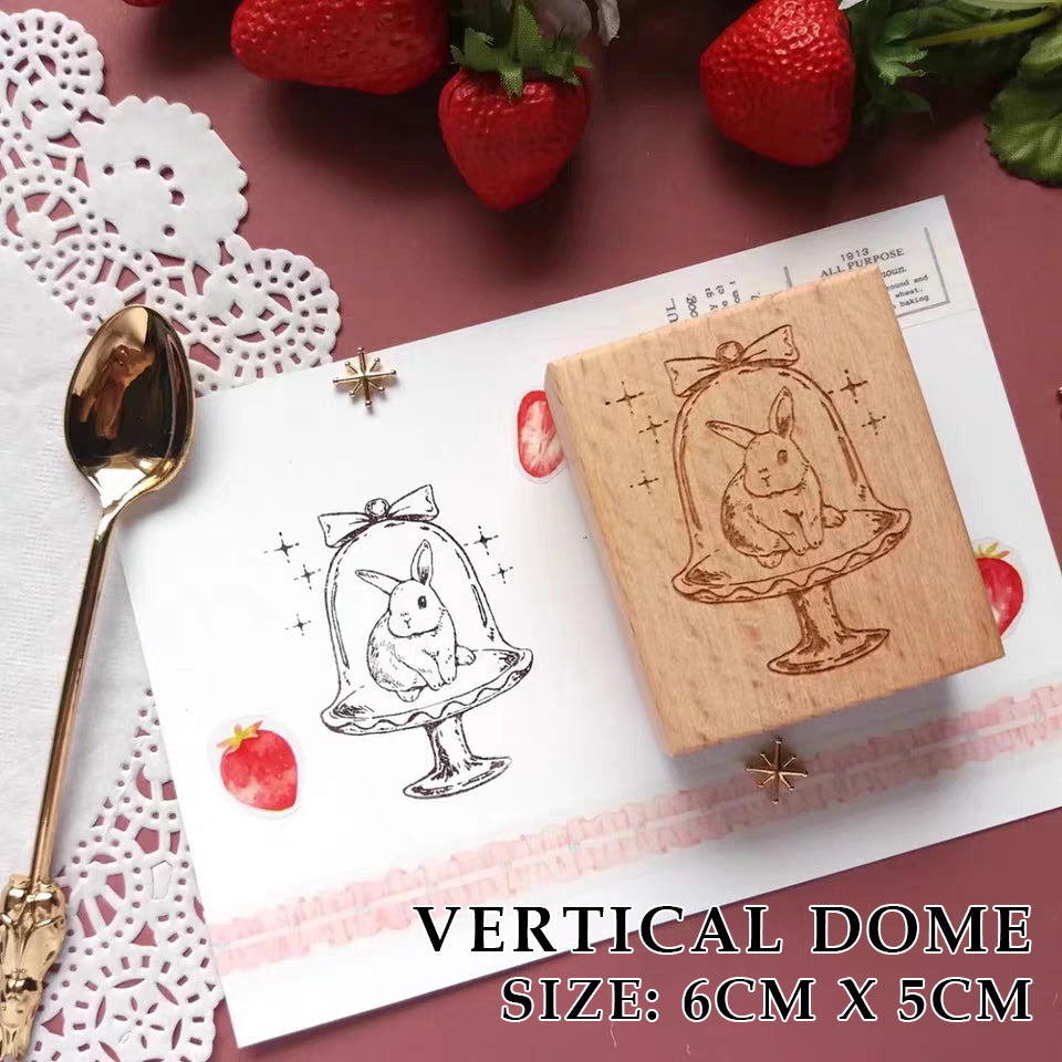 Kumayankee Stamp: Bunny Glass Dome