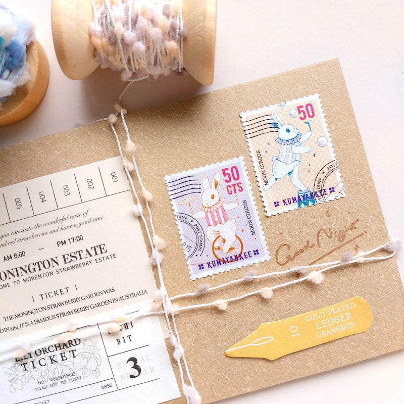 Kumayankee Sticker Sheet: Animals Circus Stamps