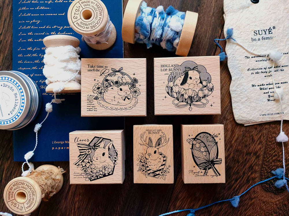 Kumayankee Stamp: Flower Bunnies