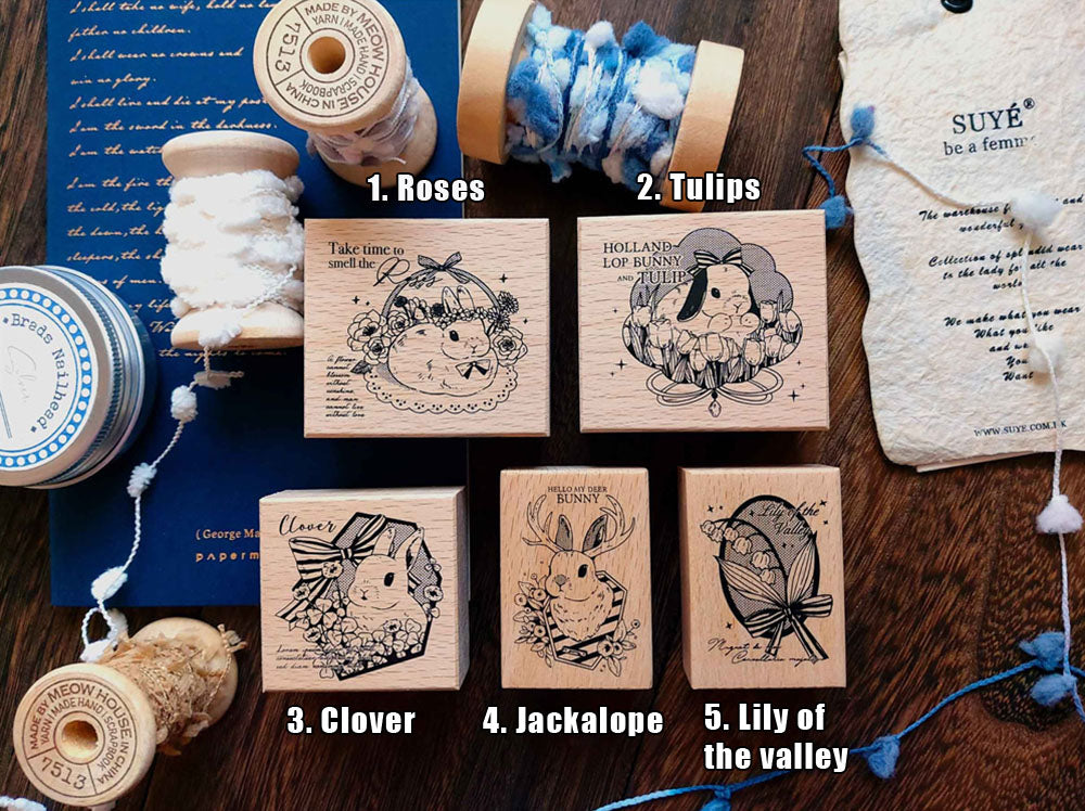 Kumayankee Stamp: Flower Bunnies