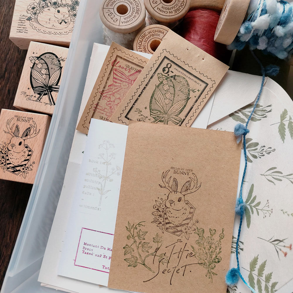 Kumayankee Stamp: Flower Bunnies