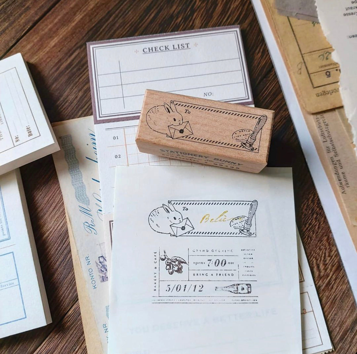 Kumayankee Stamp: Stationery Bunny