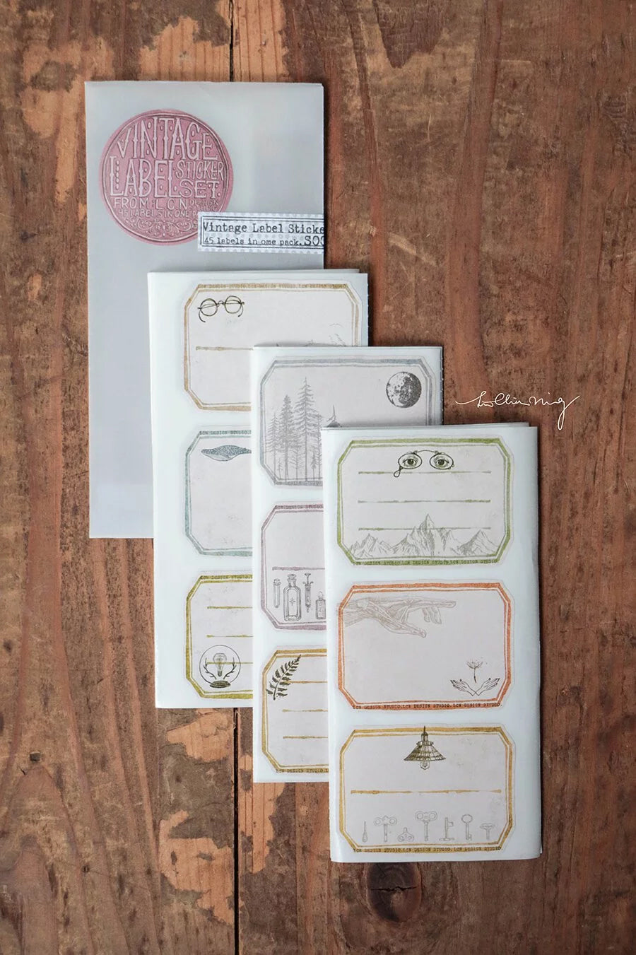 LCN Design Studio: Vintage Label Stickers Set