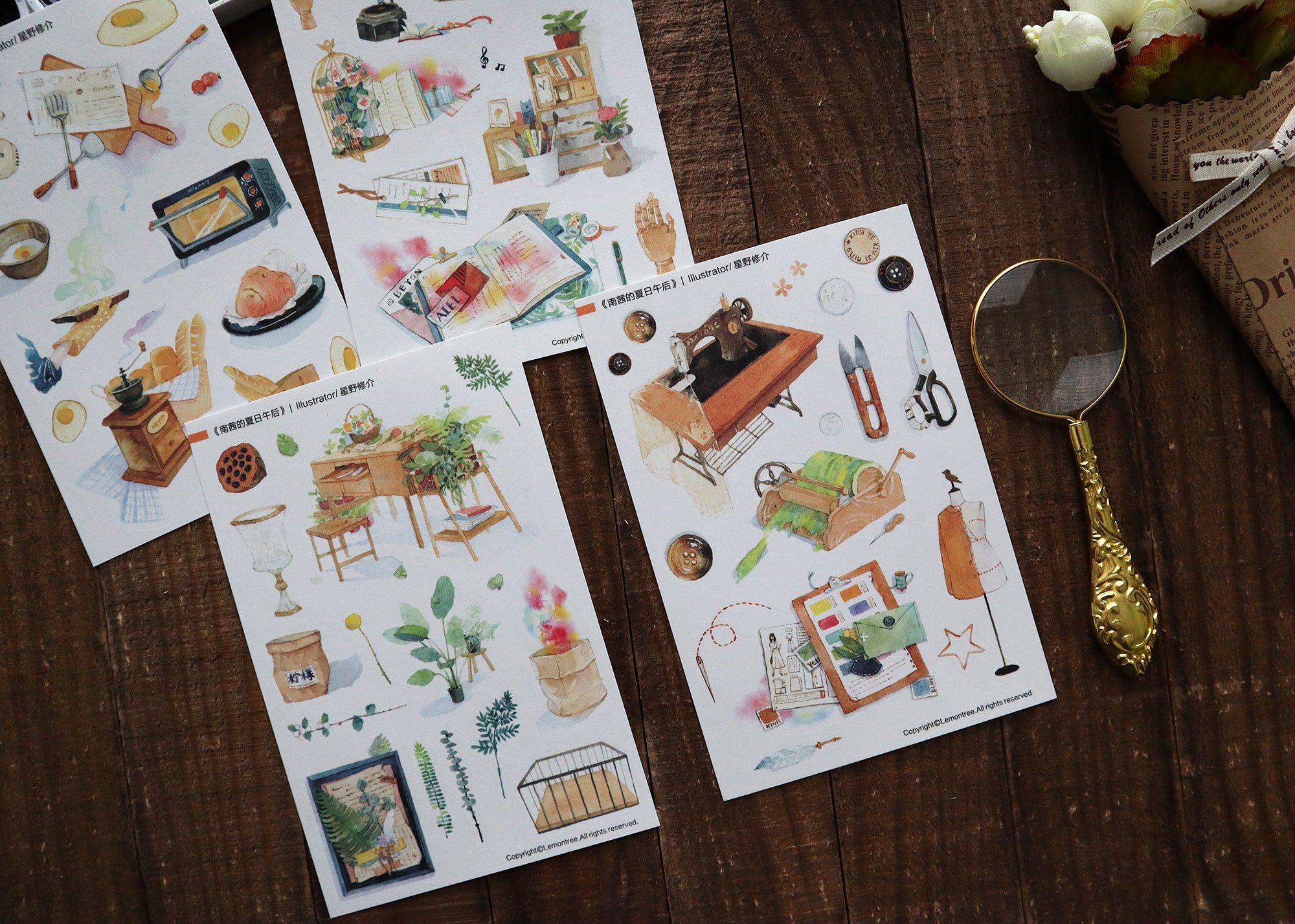 Lemontree Product: Nancy's Summer Afternoon Sticker Sheets