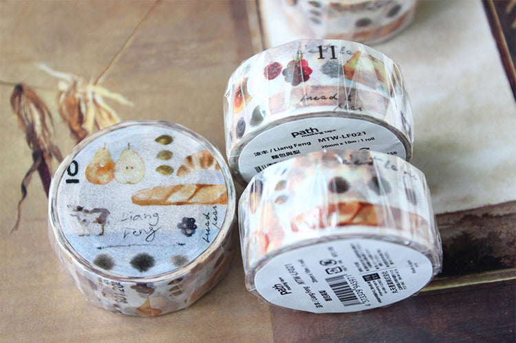 Liang Feng Watercolor Washi Tape: Breads and Pears