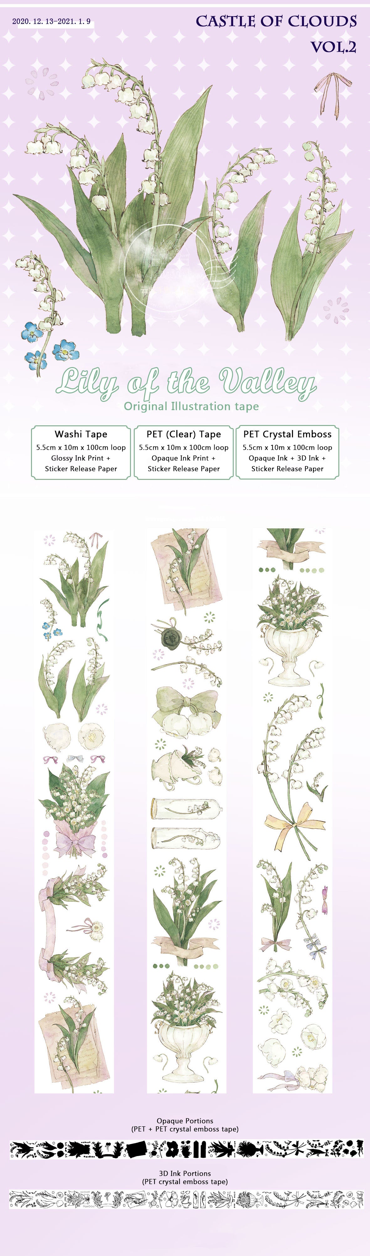 Castle of Clouds Masking Tape: Lily of the Valley