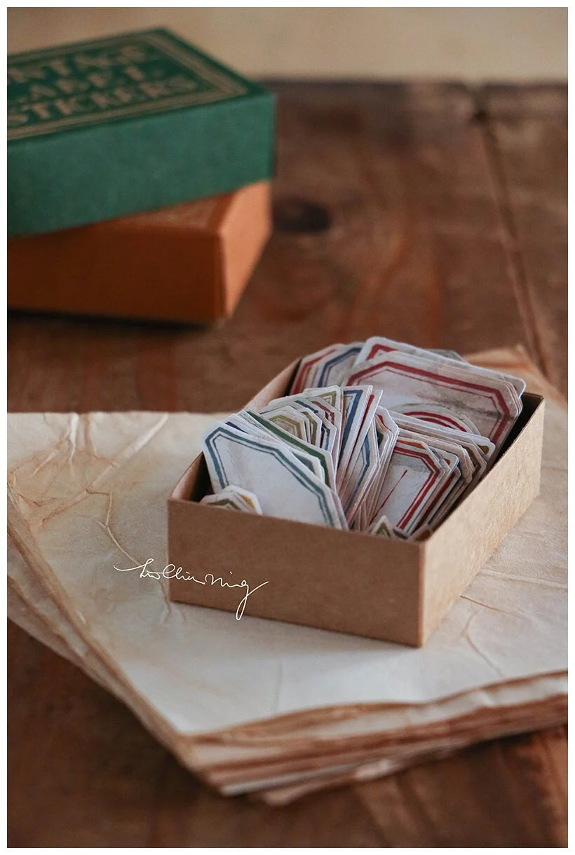 LCN Design Studio: Vintage Label Stickers (Green Box)