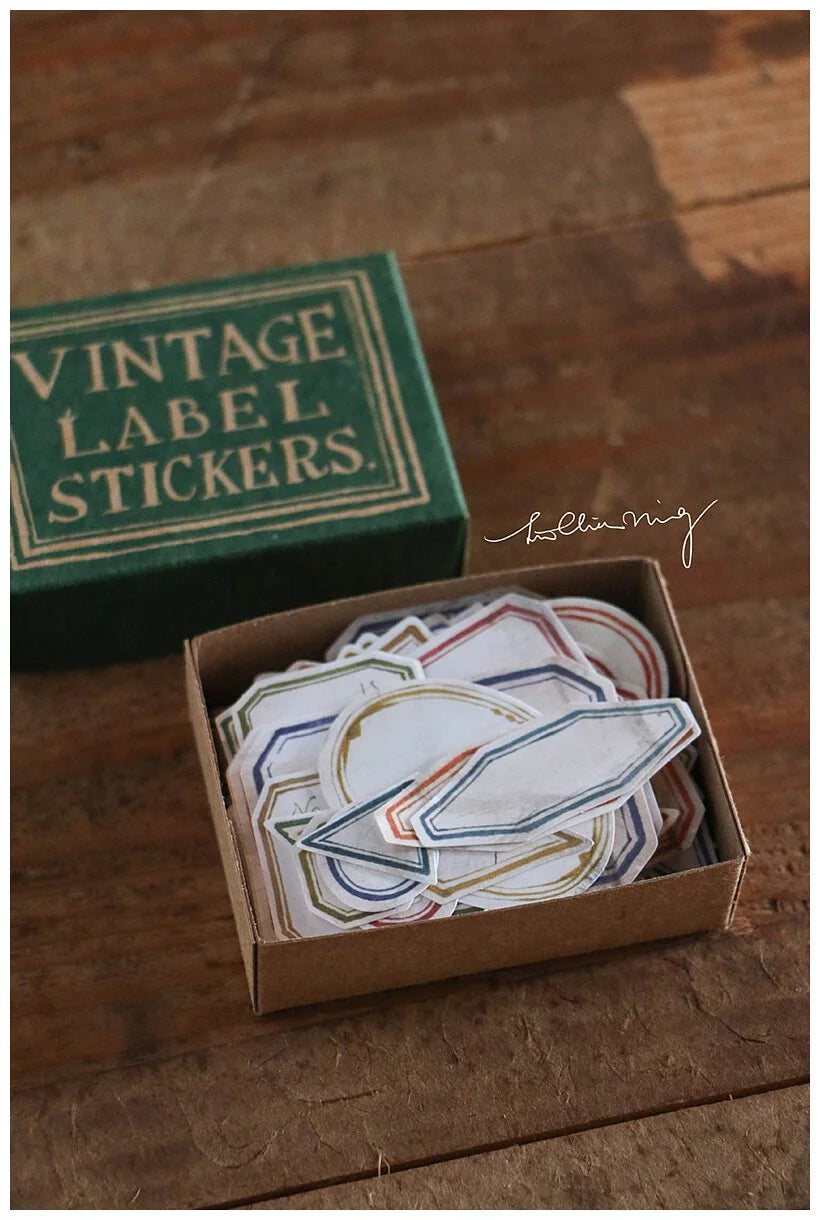 LCN Design Studio: Vintage Label Stickers (Green Box)