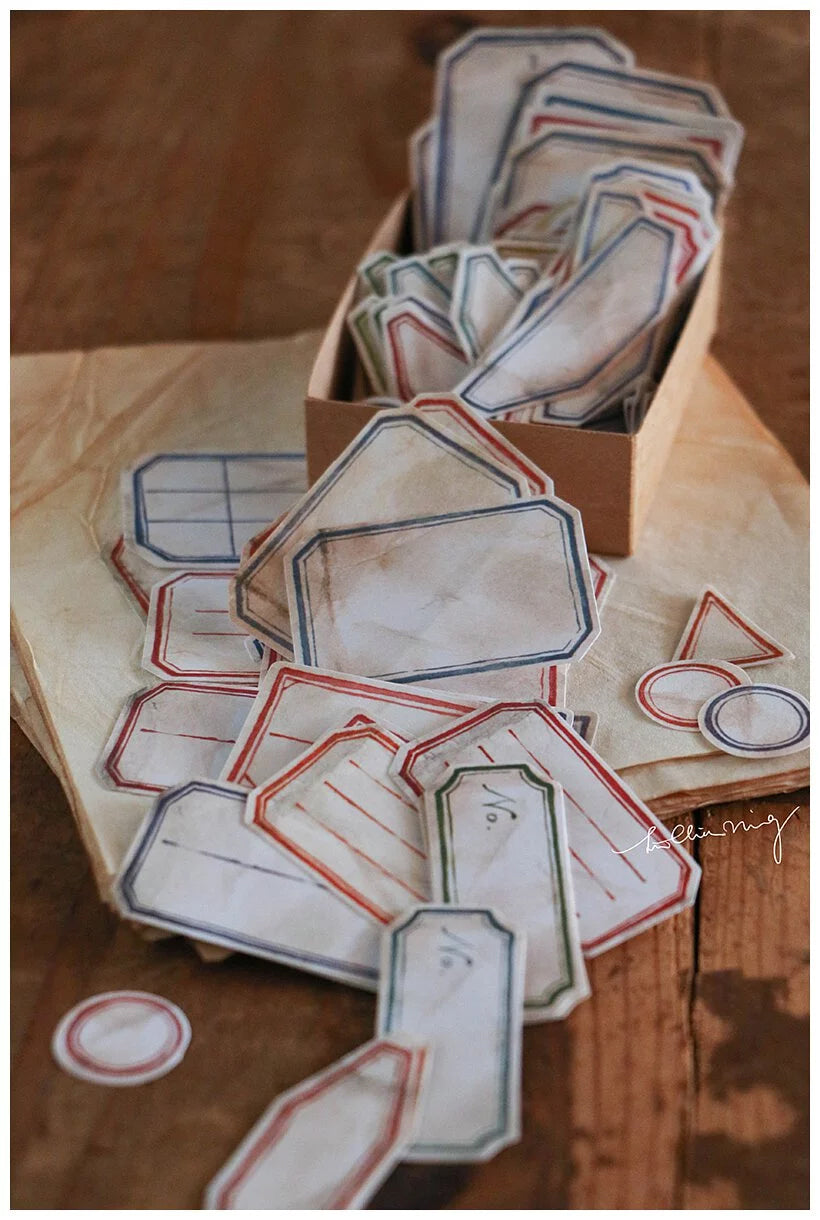 LCN Design Studio: Vintage Label Stickers (Green Box)