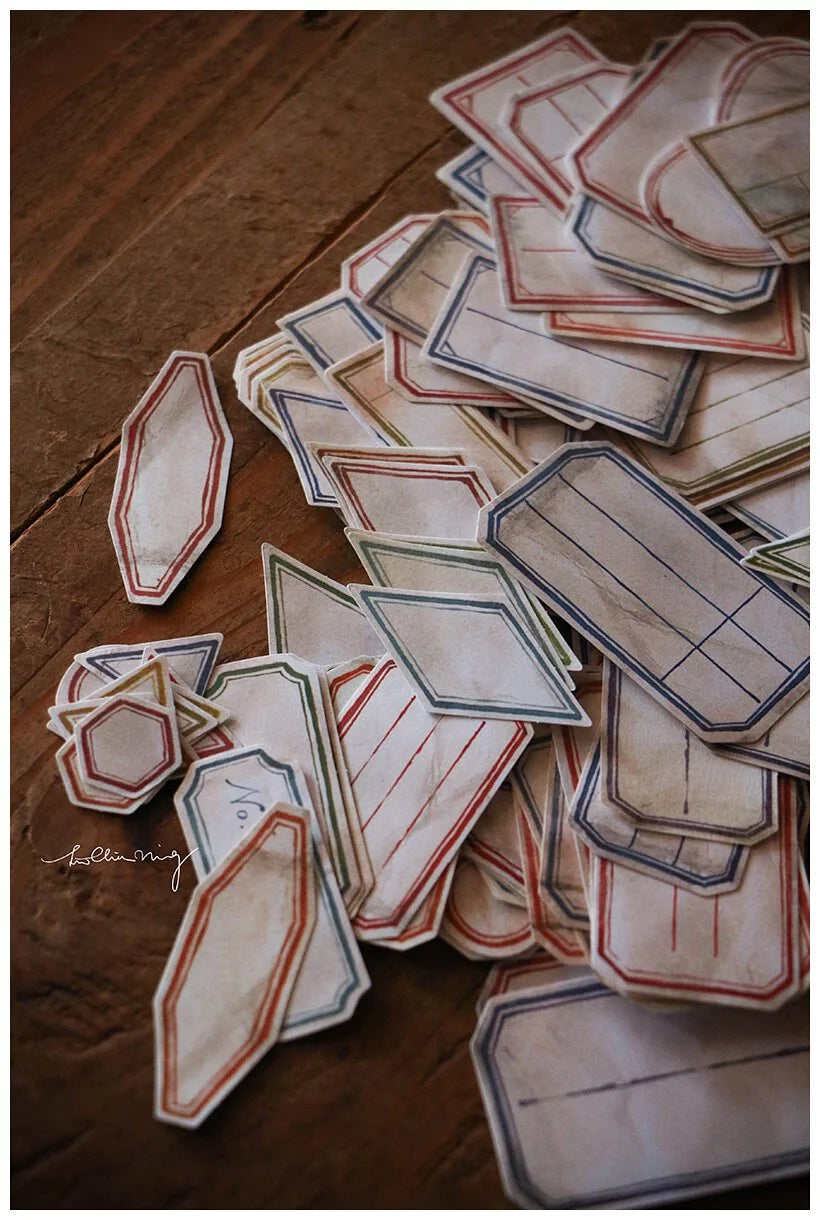 LCN Design Studio: Vintage Label Stickers (Green Box)