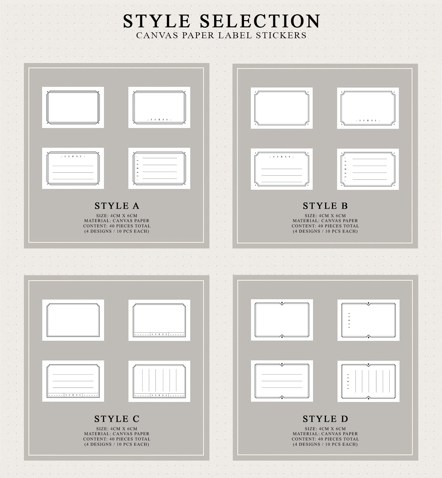 40PCS Blank White Label Stickers