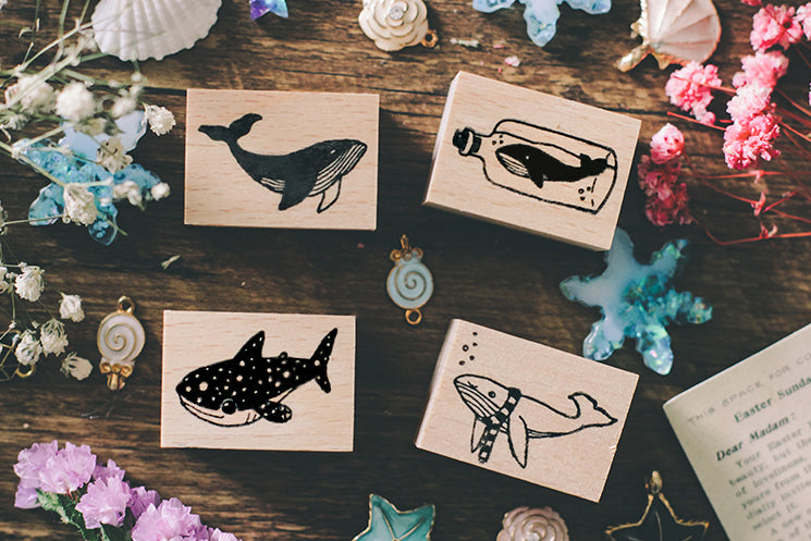 Wishing Whale Series Rubber Stamp