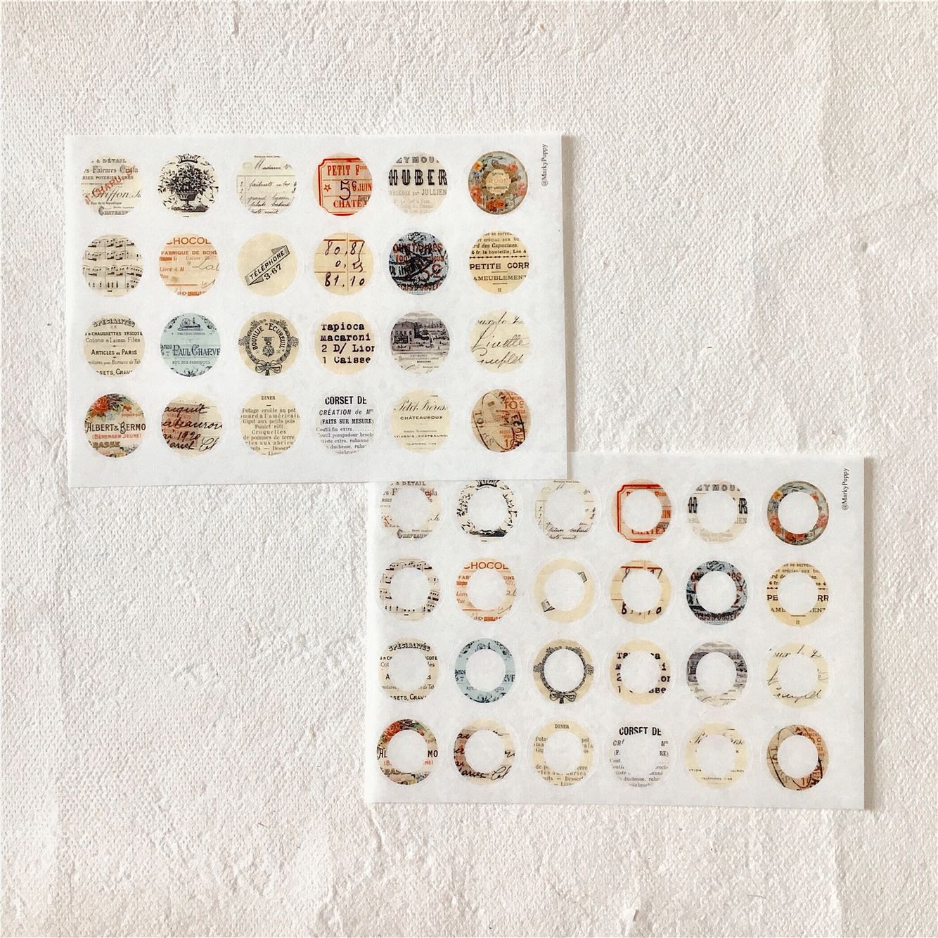 Circular Vintage Collage Sticker Sheets