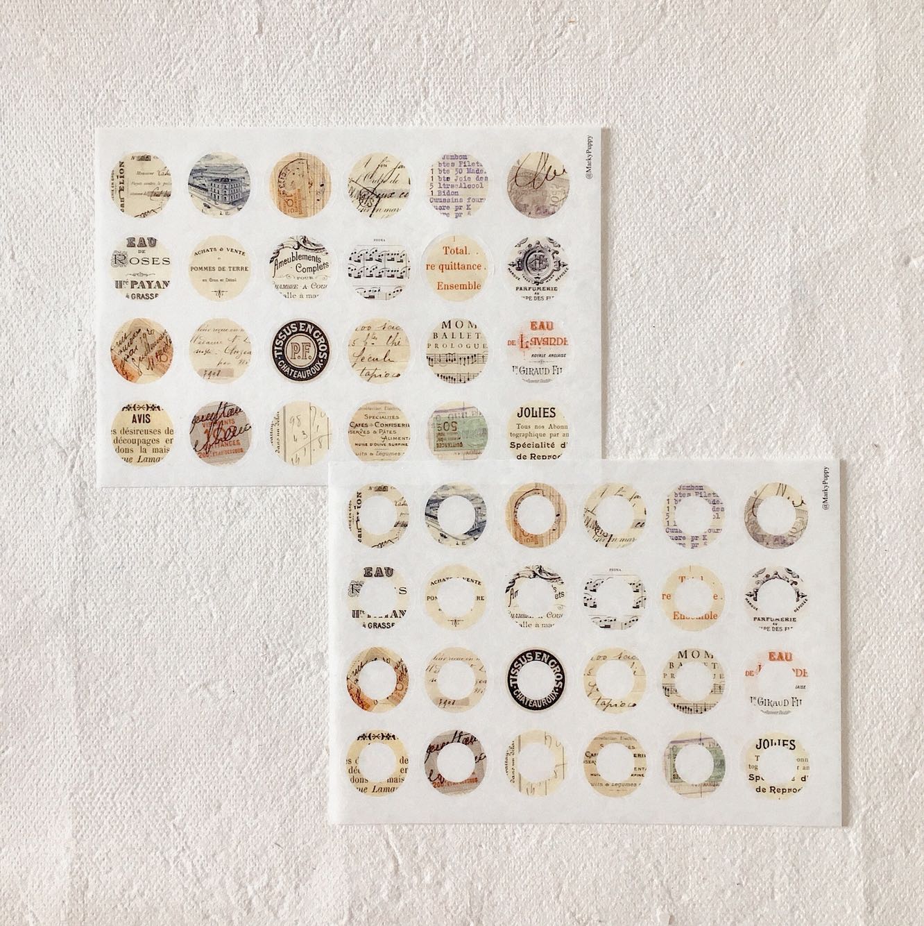 Circular Vintage Collage Sticker Sheets