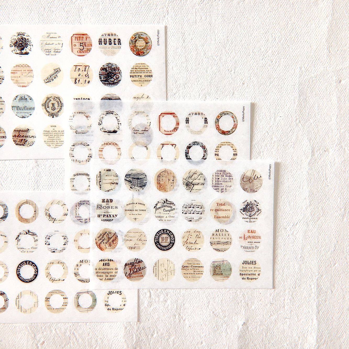 Circular Vintage Collage Sticker Sheets