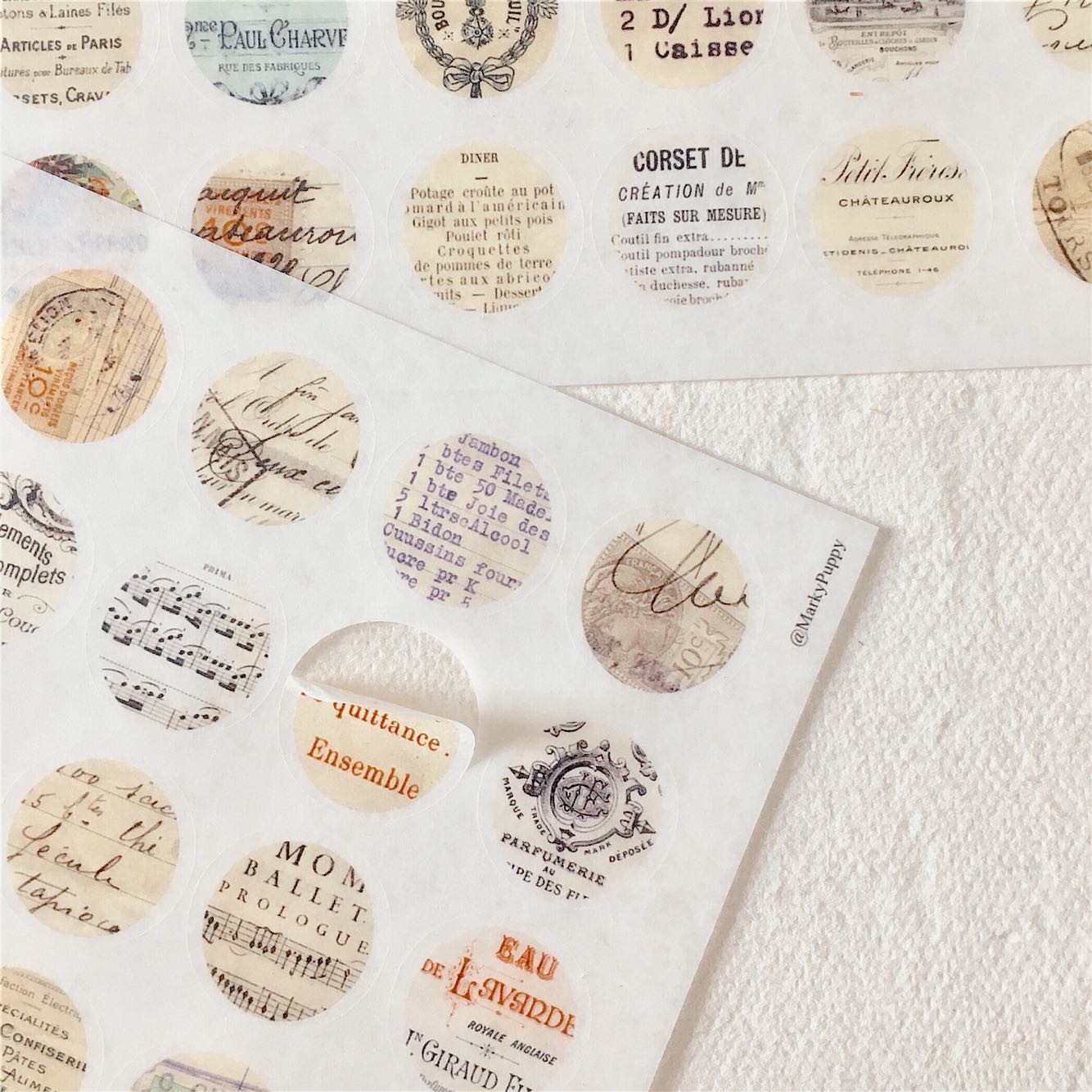Circular Vintage Collage Sticker Sheets