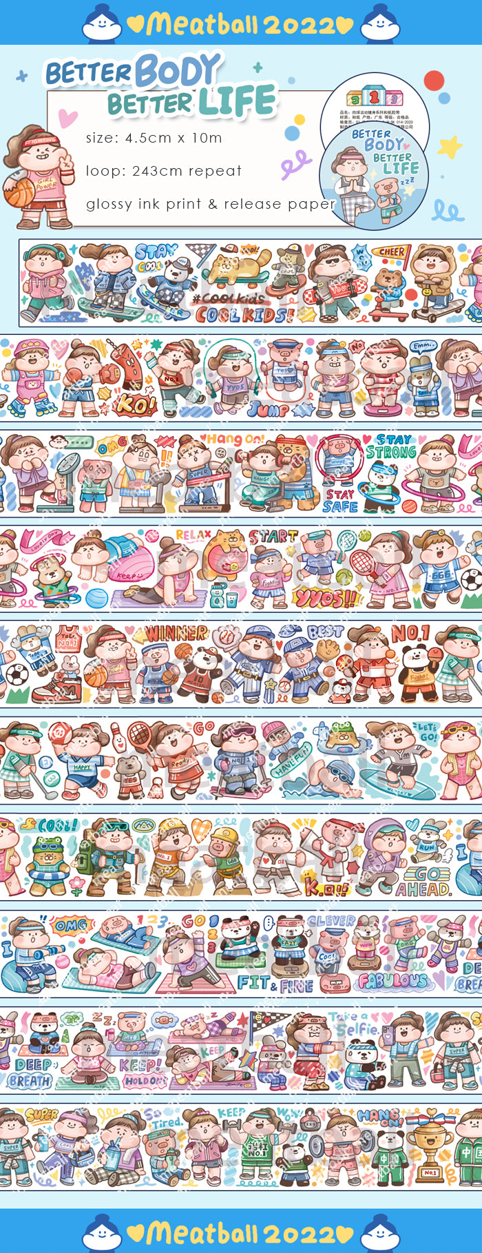 Meatball Washi Tape: Better Body Better Life